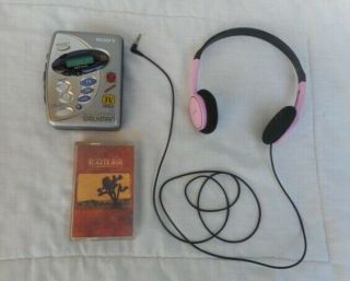 Vintage Sony Walkman Wm - Fx277 Tv/fm/am Cassette Player,  Headphones,  Eagles Tape