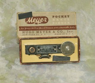 Vintage Hugo Meyer Pocket Range Finder Hot Shoe Mt W/ Box/ Leica M3/ Canon/movie