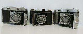 3 X Vintage Welta German Compur Weltini 35mm Folding Rangefinder Cameras - 254