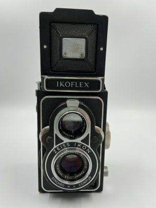 Vintage Zeiss Ikon Ikoflex W/ Leather Case Tessar 75mm F3.  5 Lens