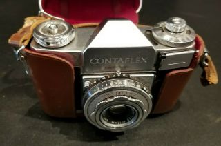 Vintage Zeiss Ikon Contaflex Camera W/ Carl Zeiss Tessar 1:2.  8 F=45mm Lens - Case