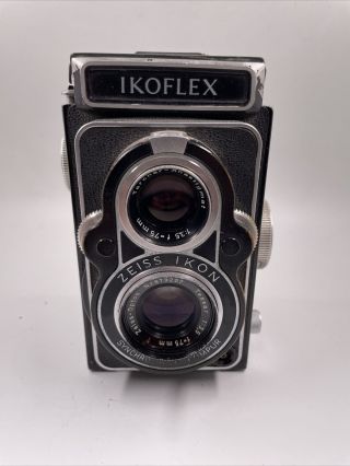 :zeiss Ikon Ikoflex Ic 6x6 120 Tlr Camera W/ Tessar 75mm F3.  5 Lens -