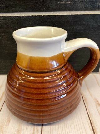 Vtg No Spill Pottery Ceramic Coffee Mug No Slip Wide Bottom Travel Stoneware