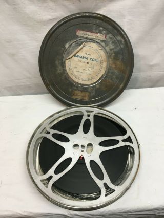 Vtg 16mm Movie Reel And 11in Canister Movie Safety First Film Black And White