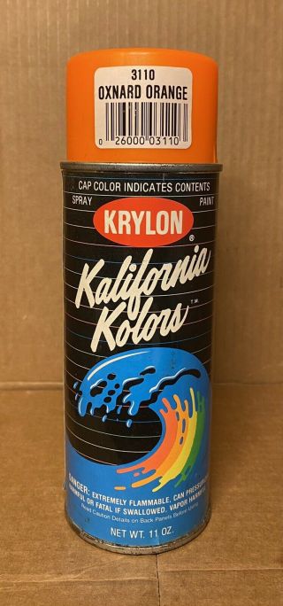 Vintage Krylon Kalifornia Kolors 3110 Oxnard Orange Spray Paint Can