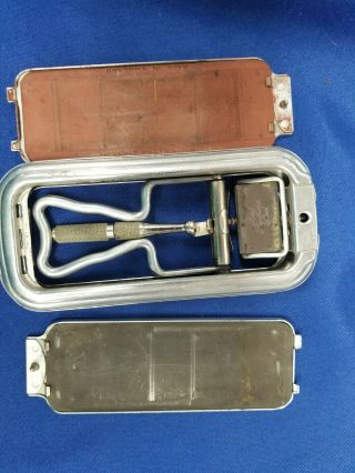 Vintage Rolls Shaving Kit - England Art Deco Case With Strop Razor & Blade Barber