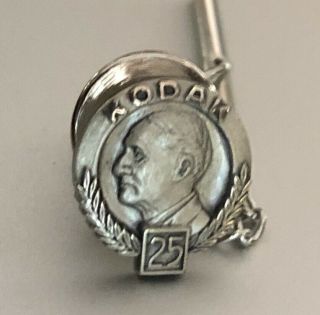 Vintage Eastman Kodak Sterling Silver Employee Service Award Pin Badge: 25 Years