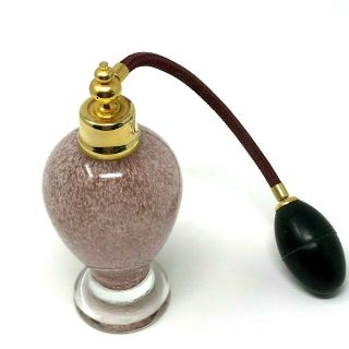 Vintage Style Purple Glass Perfume Bottle W/ Atomizer Spray Bulb Refillable