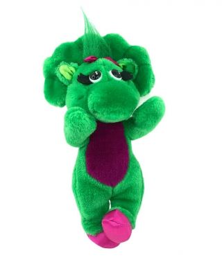 Vintage 1992 Barney Baby Bop Lyons Plush Dinosaur Green & Purple 10 " Plush