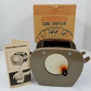 Vintage Nestor Johnson Mfg Card Shuffler Model No.  50 W/ Box And Instructions