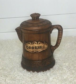 Vintage Treasure Craft Usa Coffee Pot Cookie Jar Large Brown