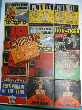 13 Vintage 16mm Movies,  News Parade 1937,  1940,  1946,  Travel,  Sports,  Animals,  War