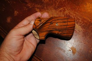 Vintage Sile Target Grips For COLT Python Checkered Wood Grips I Frame 6 3