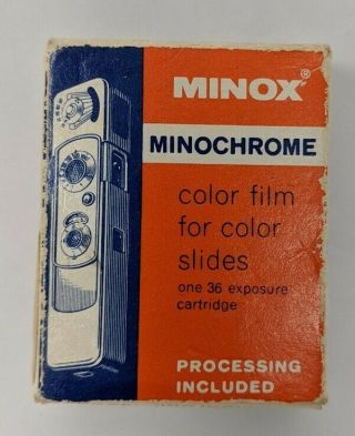 Minox Minochrome Color Slide Film 36 Exposures Asa 20 Exp 1972 Vintage Nos