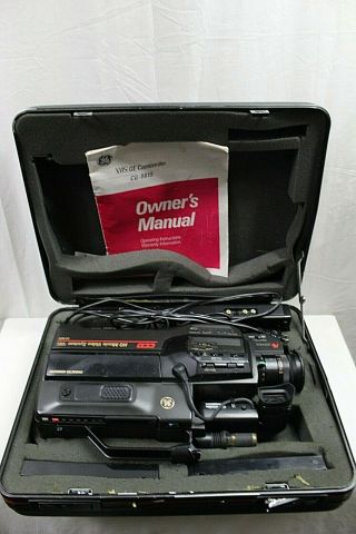 Ge Hq Movie Video System Model Cg - 9815 Vhs Camcorder Includes Hard Carrying Case