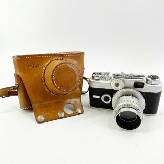 Vintage Argus C44 35mm Film Camera W/ Cintagon 50mm F/2.  8 Lens Case Photography