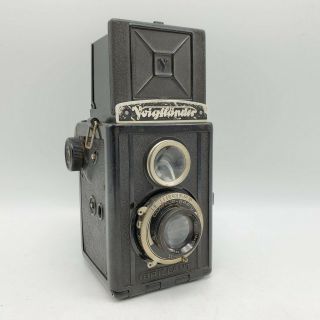 Vintage Voigtlander Brilliant 6x6 120 Tlr Camera Voigtar 7.  5cm F3.  5 Lens Read