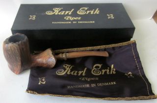 Vintage Karl Erik 0 Pipe Hand Made In Denmark In The Box