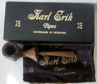 vintage Karl Erik 0 pipe Hand Made in Denmark in the box 2