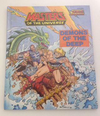 Masters Of The Universe Motu Demons Of The Deep 1985 Golden Book He - Man Vintage
