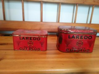 Vintage Laredo Burley Cut Plug Red Tobacco Tins 3