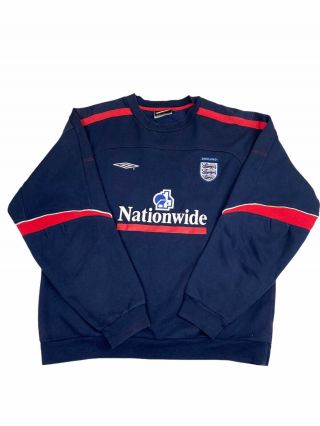 Vintage Large Umbro England Football Training Top Sweater Jumper Sweatshirt