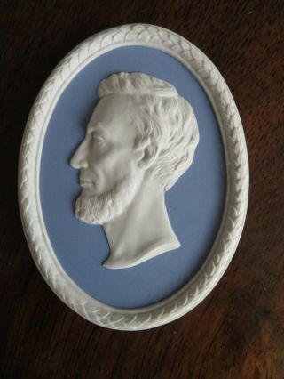 Vintage Wedgwood Jasperware Portrait Plaque Of Abraham Lincoln C1959 - Boxed