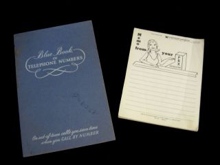 Vintage Blue Book Of Telephone Numbers Southwestern Bell,  Old Memo Pad