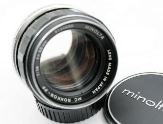 Minolta Mc Rokkor - Pf 58mm 1:1.  4 Lens W/ Caps