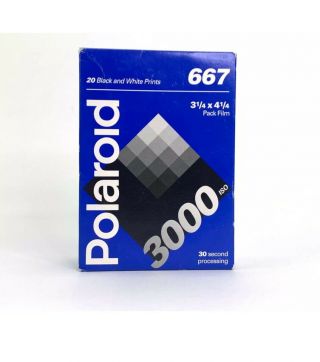 Polaroid 667 Iso 3000 Black & White Instant Pack Film,  20 Photos Expires 01/2001