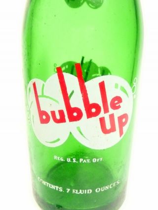 Vintage Acl Soda Pop Bottle: Green Bubble Up Of St.  Louis,  Mo.  - 7 Oz Acl