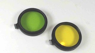 Two Vintage Leitz Leica Filters 2 Yellow & Green For Leica Rangefinder Cameras