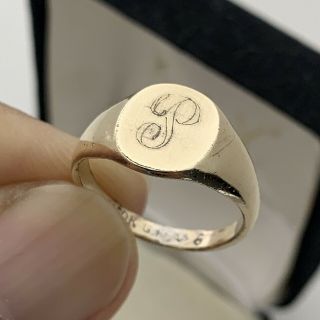 Vintage 10k Gold Filled Signet Ring Initial " P " Size 5 3/4 2.  33grams