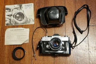 Vintage Canon Ft Ql 35mm Camera With 50mm Lens,  Instructions,  Case Etc Japan