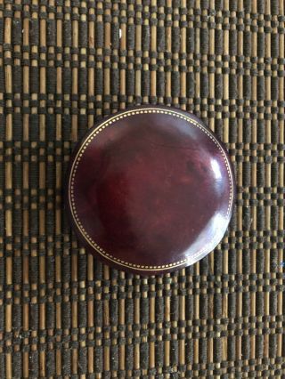 Vintage Leather Round Ring Box Made In Italy