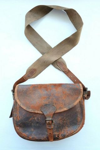 Vintage Leather Cartridge Bag 100 Shotgun Gun Slip Case Game Sleeve Brady
