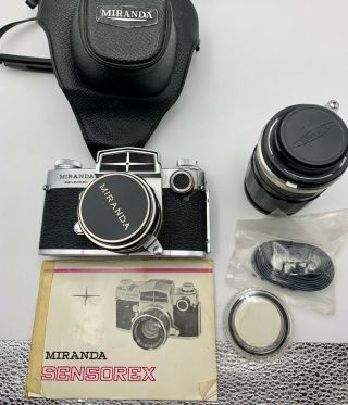 Vintage Miranda Sensorex 35mm Camera In Case W Lens,  Filter & Guide