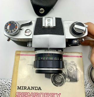 Vintage Miranda Sensorex 35mm Camera in Case w Lens,  Filter & Guide 2