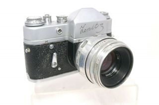 Vintage Zenit 3 Slr 35mm Film Camera Russian Helios 44 F2 58mm Lens