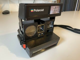 Polaroid Sun 660 Autofocus Instant Camera With Strap Vintage