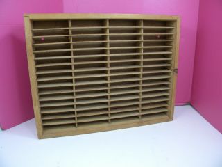 Vintage Napa Valley Box Co Wood 64 Slots Cassette Tape Wall Mount Holder
