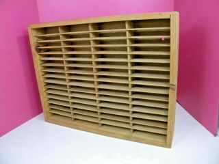Vintage Napa Valley Box Co Wood 64 Slots Cassette Tape Wall Mount Holder 2
