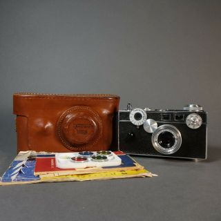 Vintage Argus 35mm Film Camera Rangefinder C3 Brick With Leather Case