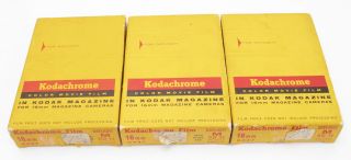 3 Kodak Kodachrome 16mm Movie Magazines Film 50 Ft - Expired
