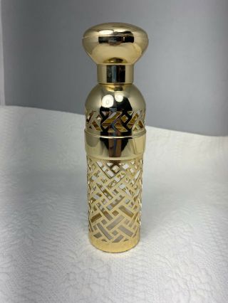 Vintage Guerlain Samsara Gold Lattice Bottle Cover Holds 3.  1 Oz.  Spray Bottle