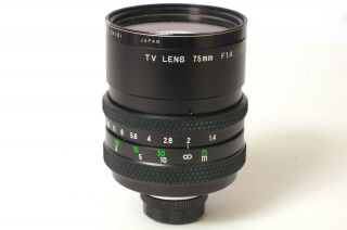 F97167 Large Fast 75mm F/1.  4 C Mount Tv Lens – Japan Made