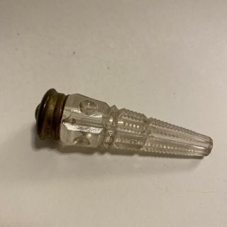 Vintage Glass Crystal Hand Cut Perfume Bottle Screw Lid