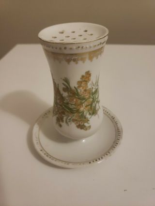 Porcelain Hat Pin Holder Vintage Floral Design Moriage