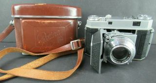 Vintage Kodak Retina Iia 35mm Range Finder Camera W/leather Case - Germany