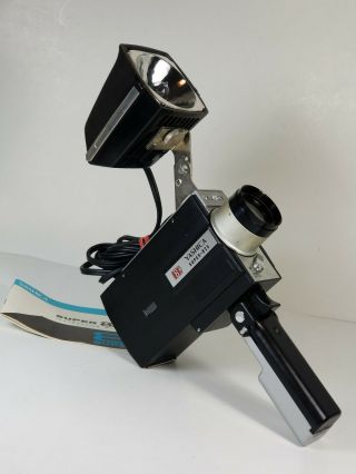 Yashica - 825 Electronic 8 Movie Camera W/ Sun Flash Gun & Case